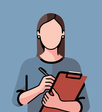 Woman holding a clipboard and pen